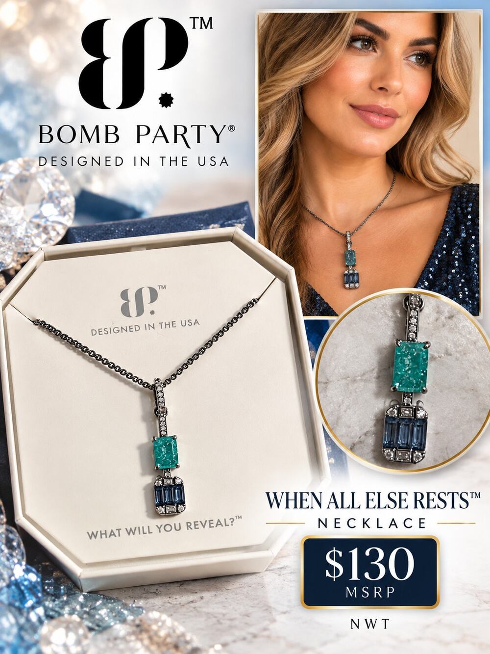 Bomb Party $130 "When All Else Rests" Necklace NWT